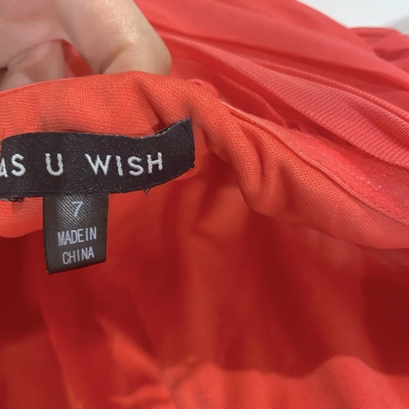 Gorgeous Long Embellished Coral Dress - Picture 4 of 4